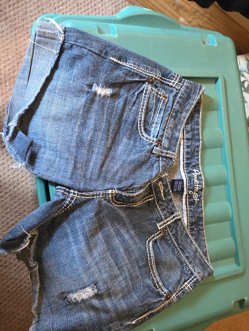Amethyst Jeans Blue Distressed Cutoff Denim Shorts